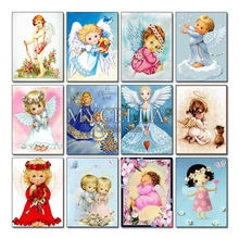 Pintura diamante dos desenhos animados princesa praça cheia strass ponto cruz anjo menina do bebê diamante bordado mosaico cristais decoração 2024 - compre barato