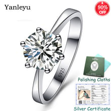 Send Silver Certificate! Yanleyu 100% 925 Sterling Silver Ring Classic 6 Claws 1ct Solitaire CZ Engagement Rings for Women PR251 2024 - buy cheap