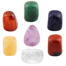 TUMBEELLUWA-Juego de 7 Chakras curativas, cristal redondeado, palma, piedras de Reiki, equilibrio, joyería de meditación 2024 - compra barato