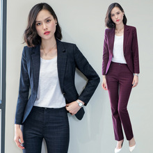 2018 autumn and winter Business Women 2 Piece suit set uniform Pant Suits Long-sleeved Blazer and Pencil Pant Office Lady suits 2024 - buy cheap