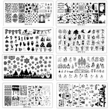 8Pcs/lot Festival Happy Halloween&Christams Image Nail Stamping Plates Image Stamping Nail Art Manicure Template Nail StampTools 2024 - buy cheap