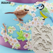 Plum Blossom Birdie Fondant Cake Silicone Mold Biscuits Pastry Mould Candy Chocolate Molds DIY Cake Decoration Baking Tools J153 2024 - buy cheap