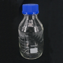 500ml Graduated Round Glass Reagent Bottle Blue Screw Cap Screw On Cover  Graduation Sample Vials Plastic Lid 2024 - buy cheap