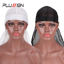 Мужская блестящая бандана plusugn, новые модные мужские головные уборы Durag, парики на шляпы Doo Durag, Байкерская повязка, Пиратская шапка, аксессуары для волос 2024 - купить недорого