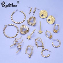 9 estilos de ouro fosco brincos para mulher punk grande pequenos brincos irregular geométrica torção metal statement brincos bijoux femme 2024 - compre barato