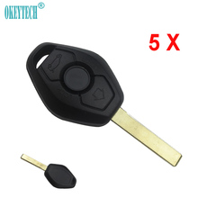 OkeyTech 5pcs/lot Replacement Remote Fob Case Car Key Shell Cover Keyless Fob For BMW 1 3 5 6 7 Series X3 X5 Z3 Z4 HU92 Blade 2024 - buy cheap