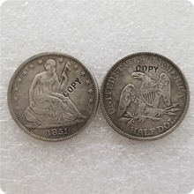 USA 1851-P,O SEATED LIBERTY HALF DOLLAR COIN COPY commemorative coins-replica coins medal coins collectibles 2024 - buy cheap