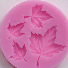 Cupcake Jelly Candy Chocolate Decoration bake Tool Moulds 4 hold autumn Maple Leaf Silicone Fondant Soap 3D Cake Mold 2024 - buy cheap