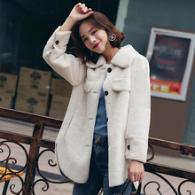 2020 Autumn Winter Women's Jackets Parkas New Medium Long Side Split Pocket Warm Casual Fur Plush Outwear Imitation Fur Coat Fem 2024 - buy cheap