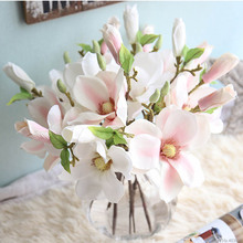 Flores de seda para decoración de boda, orquídeas, Magnolia, flores artificiales de boda para decoración del hogar 2024 - compra barato