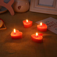 6 цветов восковая свеча на день Святого Валентина опора для вечеринки красочный орнамент для отеля подарок элегантный фестиваль в форме сердца романтичный 2024 - купить недорого