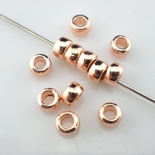 120pcs liga ouro rosa suave anéis redondos encantadores contas soltas 3x5mm jóias grânulos descobertas 2024 - compre barato