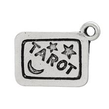 DoreenBeads Charm Pendants Rectangle Silver Color Star & Moon Message " TAROT "Carved for Necklace Pendants 18mm x 14mm,20 PCs 2024 - buy cheap