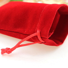 Bolsas de terciopelo de color rojo puro para mujer, bolsa con cordón vintage para fiesta/joyería/regalo artesanal, bolsa de embalaje hecha a mano, 7x9cm, 200 Uds. 2024 - compra barato