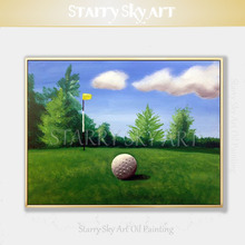 Artista puro pintado a mano de alta calidad de Arte de Golf pintura al óleo en lienzo hermoso paisaje verde campo de Golf aceite pintura 2024 - compra barato