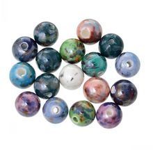new  Ceramics Beads Round Mixed Line Pattern About 10mm Dia,Hole:Approx 3mm-2.1mm,20 PCs 2024 - buy cheap