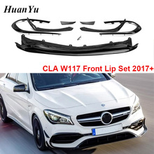 8 шт./компл. W117 лицевая сторона Передняя губка с картами для Mercedes-benz CLA Class Sport AMG CLA45 бампер сплиттер щитки ABS 2017 2018 2024 - купить недорого