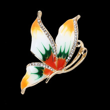 OneckOha Enameled Colorful Butterfly Brooches Zinc Alloy Rhinestone Animal Pin Fashion Jewelry 2024 - buy cheap