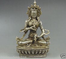 Estátua colecionável de buda vajatva dorje, decorada antiga prateada do budismo do tibet 2024 - compre barato