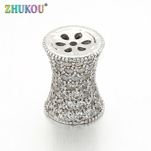 10*13mm Brass Cubic Zirconia Spacer Beads for DIY Jewelry Findings Accessories, Model: VZ74 2024 - buy cheap