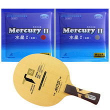 Pro Table Tennis Ping Pong Combo Paddle Racket  Yinhe T8s + 2 Pcs Mercury II Shakehand long handle FL 2024 - buy cheap