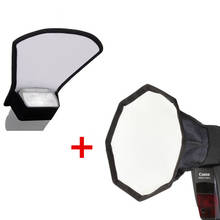 Sale Set Camera Flash Diffuser 20cm Octagon Mini Softbox + Silver White Reflector Panel for Canon for Nikon Speedlite Flash Box 2024 - buy cheap