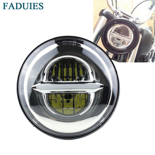 Faduies-farol redondo de led com olho de anjo para motocicleta, 4/8 polegadas, cromado, 5-3/4 polegadas, 1200, 883 2024 - compre barato