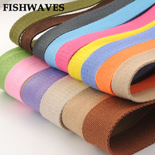 FISHWAVES-Cinta de algodón de lona de colores, 20MM, 5 yardas/lote, cinta de etiqueta, cinta de encuadernación al bies, accesorios para manualidades 2024 - compra barato