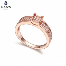 DAN'S, cristales austriacos reales, marca AAA Zirconia, Micro incrustaciones, anillo de moda para mujeres, nuevo geométrico, Rosa 109036 2024 - compra barato