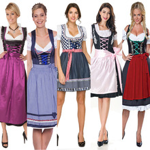 Adult Women Traditional Bavaria Oktoberfest Dirndl Deluxe Beer Girl Wench Costume Dress Apron Set Outfit 2024 - buy cheap