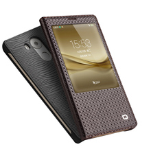 QIALINO para Huawei Ascend Mate8 funda para teléfono inteligente función de despertar del sueño de lujo de cuero genuino para la cubierta del patrón de moda de Mate8 2024 - compra barato