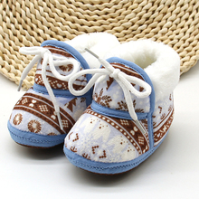 Детская обувь для новорожденных, зимняя обувь для прогулок, сохраняющая тепло, с принтом, обувь для первых шагов для малышей 2024 - купить недорого