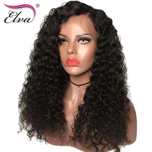 Elva 360 peruca frontal do laço pré arrancado com o cabelo do bebê brazailian perucas de cabelo humano 150%/180%/250% densidade encaracolado remy peruca do laço do cabelo 2024 - compre barato