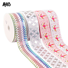 AHB 2Y/Bag Bronzing Grosgrain Ribbon Horn Horse Laser Lip Printed Ribbon 75MM DIY Hair Accessories Gifts Holiday Decor Materials 2024 - buy cheap