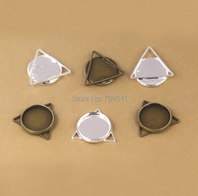 Blank Bezel Bases w/ 12mm Inner Round Bezel Cabochons Wired Triangle Pendant Earrings Settings Crafts DIY Findings Accessories 2024 - buy cheap