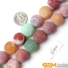 16mm Round mix-colour Frost Agates Beads Natural Stone Beads DIY Beads For Jewelry Making Strand 15"Wholesale 2024 - buy cheap