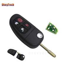 OkeyTech 4 Buttons Flip Folding 315/433mhz 4D60 Chip Remote Control Car Key Fob Replacement  For Jaguar X-Type S-Type XJ XK Type 2024 - buy cheap