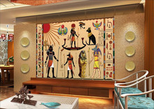 Grandes murales personalizado, Celebración del antiguo Egipto, hotel, sala de estar, tv, sofá, pared, dormitorio, papel estereoscópico 3d 2024 - compra barato