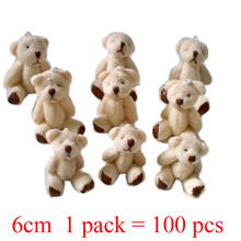 1 lot/1pack/100pcs 6cm Mini Joint Bear Plush toys Wedding gifts Kids Cartoon toys Christmas gifts Couple Gifts Wholesale 2024 - buy cheap