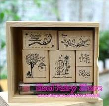 Lovely Bird Stamps, Cute Dairy / Greeting Card Decoration Stamp, DIY Wooden stamp set (3sets) 2024 - buy cheap