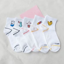 2018 Korean women's cute cotton socks banana milk pencil dinosaur Rocket pattern cheerful Harajuku Kawaii Novelty art understate 2024 - buy cheap