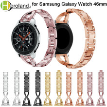 Correa de acero inoxidable para Samsung Galaxy watch, repuesto de correa de reloj inteligente con diamantes de imitación, de 46mm, 22mm 2024 - compra barato