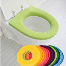 Random Color!Comfortable Toilet Seat Cover for Bathroom Products Pedestal Pan Cushion Pads Lycra Use In O-shaped Flush 2024 - buy cheap