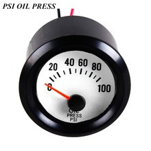 EE support 2" 52mm Blue LED Light Car Automobile Clock Black Shell White Screen Pointer Oil Pressure Gauge 2024 - buy cheap