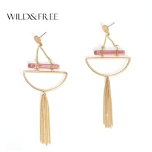 WILD & FREE Women Vintage Zinc Alloy Tassel Drop Earrings Vintage Gold Exaggerated Statement Dangle Earrings Jewelry Gift 2024 - buy cheap