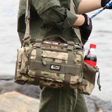AOLIKES брендовая сумка для рыбалки многофункциональная сумка для рыболовных снастей поясная сумка для рыболовных приманок сумка на плечо Водонепроницаемая холщовая Новинка 2024 - купить недорого