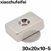 10pcs 30x20x10 NdFeB Magnet 30x20x10 mm with 5 mm Screw Countersunk Hole Block N35 Neodymium Rare Earth  Magnet 30*20*10-5 2024 - buy cheap