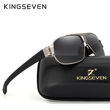 Мужские Винтажные Солнцезащитные очки KINGSEVEN, брендовые солнцезащитные очки с поляризационными линзами из сплава, УФ-очки 400 N7516 2024 - купить недорого