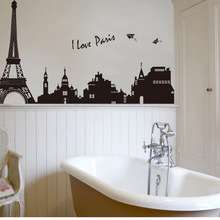 Three generations can remove wall stickers Bedroom, living room sofa background TV stickers scenery of Paris 2024 - buy cheap