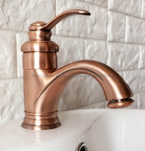 Antique Red Copper Brass Concise Bathroom Faucet finish Basin Sink Faucet Single Handle water taps Nnf391 2024 - buy cheap